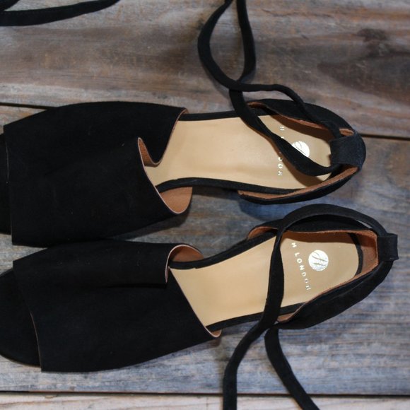 HUDSON LONDON Black Suede Metta City Wrap Heels Sandals NEW EU 37 US 6.5 - Picture 5 of 12